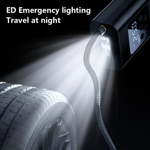 1pc Portable Tire Inflator Air Compressor with Digital Pressure Gauge,Wireless, Auto Shut-Off Function, USB Rechargeable Battery